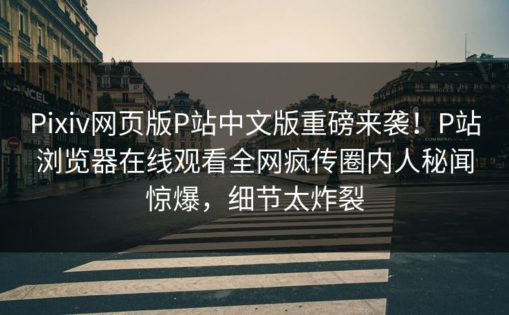 Pixiv网页版P站中文版重磅来袭！P站浏览器在线观看全网疯传圈内人秘闻惊爆，细节太炸裂