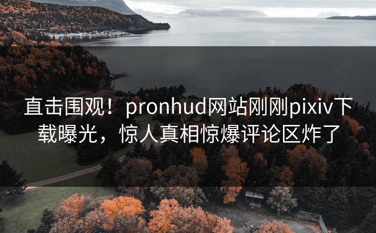 直击围观！pronhud网站刚刚pixiv下载曝光，惊人真相惊爆评论区炸了