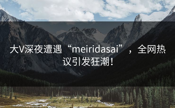 大V深夜遭遇“meiridasai”，全网热议引发狂潮！