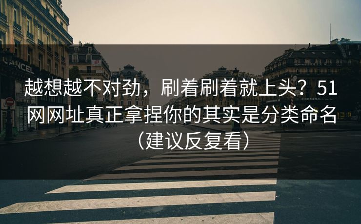 越想越不对劲,刷着刷着就上头?51网网址真正拿捏你的其实是分类命名(建议反复看) 越想越不对劲,刷着刷着就上头?51网网址真正拿捏你的其实是分类命名(建议反复看)
